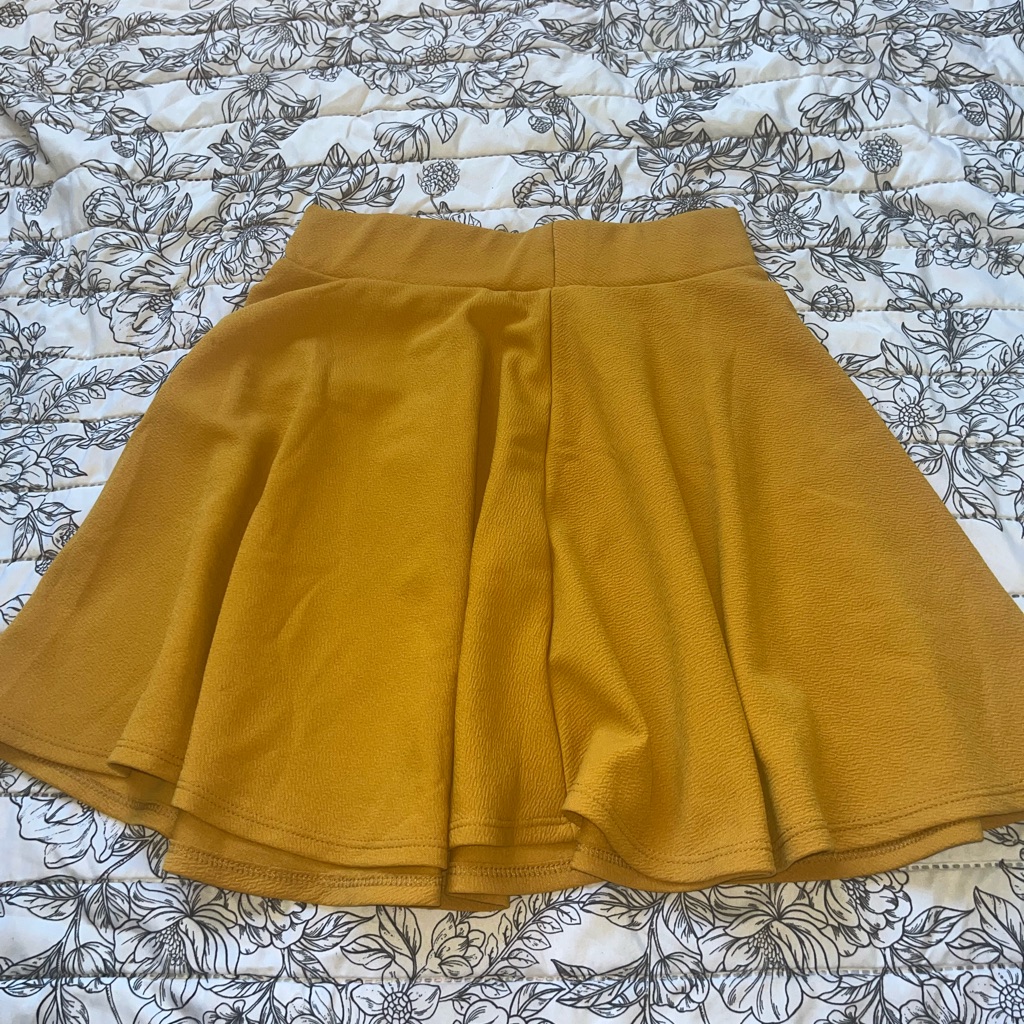 A'gaci Mustard Skater Skirt